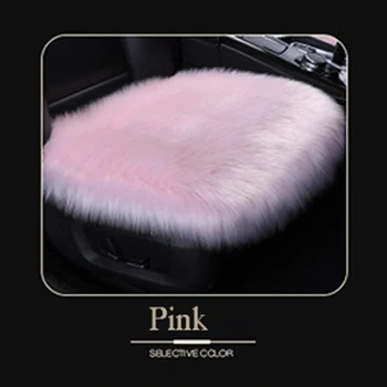 

Pink Fur Automobile Seat Covers Universal For BMW, Toyota ,Honda Fiber Faux Auto Seats Winter Warm Cushion Long Plush Seats Mats