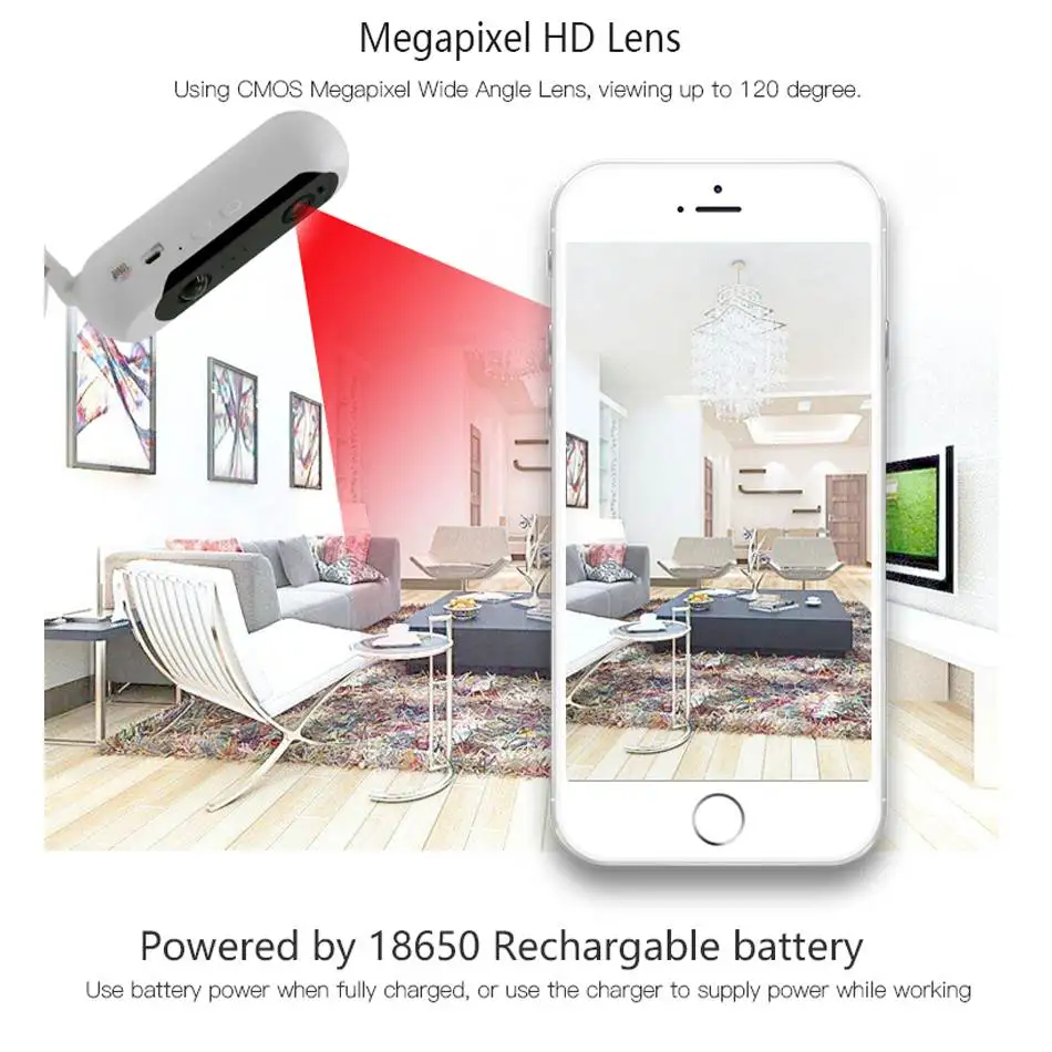 HD 1080P батарея CCTV Беспроводная IP камера инфракрасная ночная версия PIR M-otion Обнаружение 120 ° домашняя камера с Wi-Fi детские мониторы