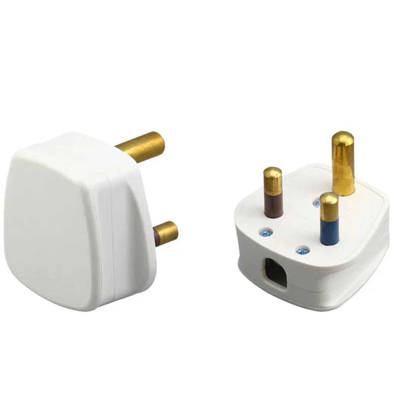 White CE Copper 15A South africa Wiring power cord plug Bristain removable cable Connector Detachable power plug Type M 250V