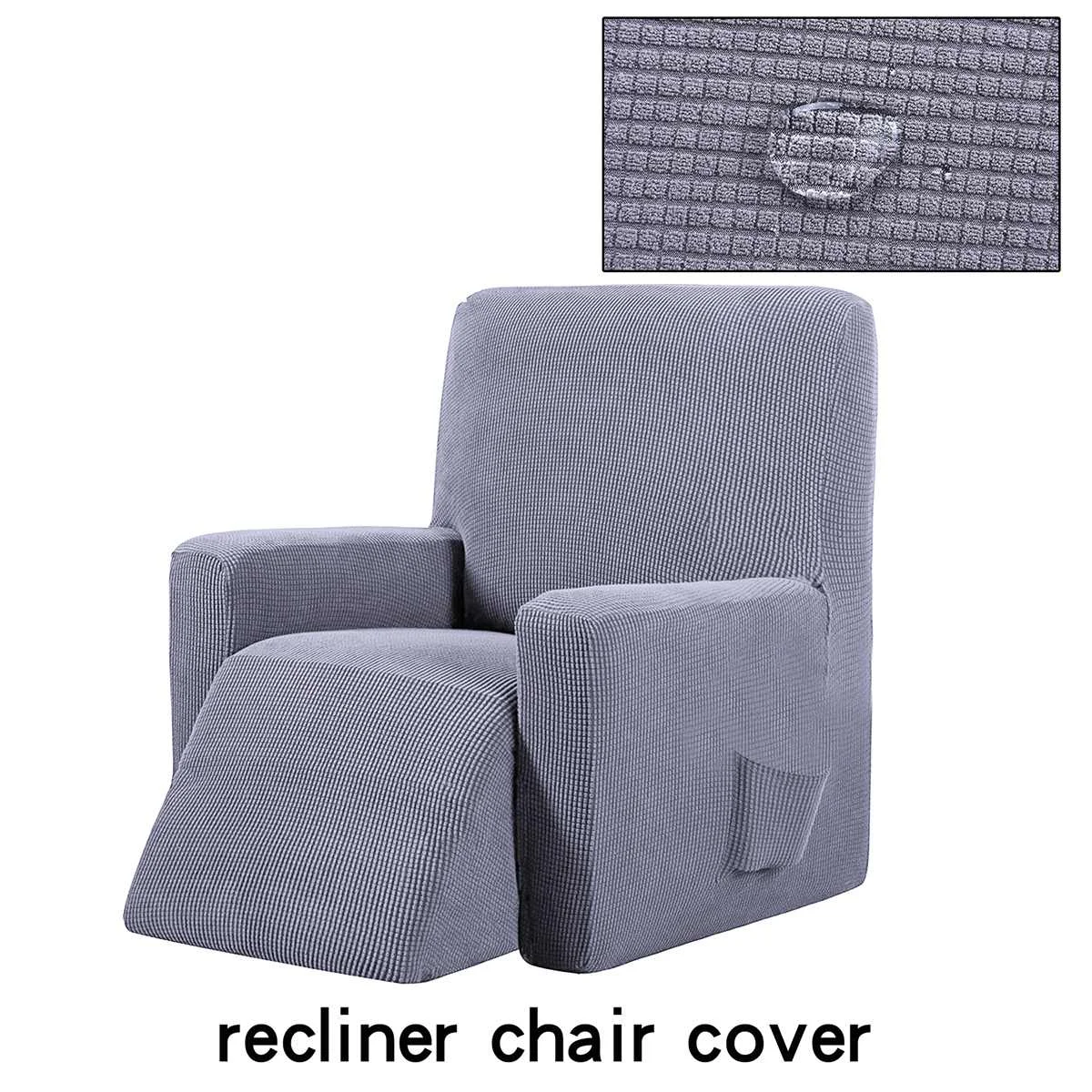 Recliner Couch Cover All-inclusive Sofa Cover Elasticity Stretch Anti-slip Furniture Slipcovers Chair Protector Single Seat Sofa - Цвет: Светло-серый