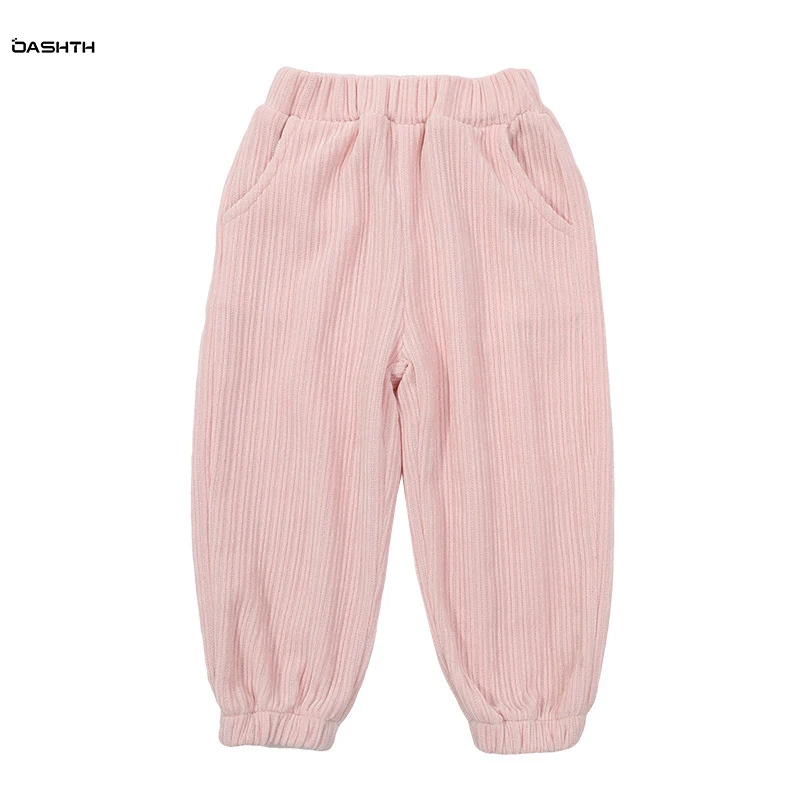 

OASHTH Children's clothing spring and autumn new girls' pants chenille girl baby fashion casual trousers