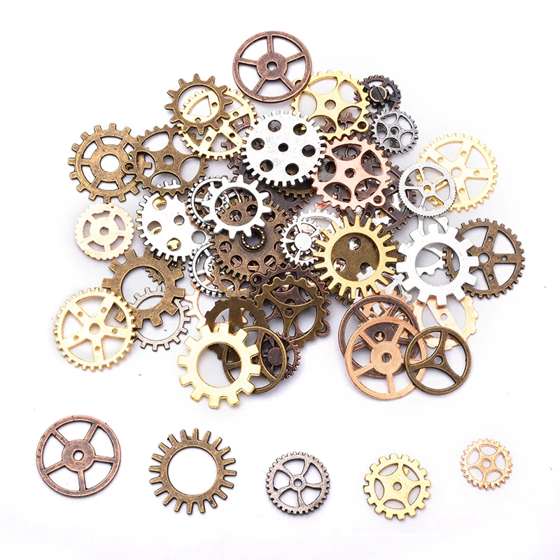 

50g/100g Alloy Old Parts Mechanical Steampunk Gear DIY Decorating Earrings Bracelet Accessories