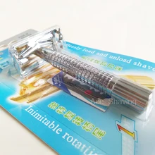 Бритва из нержавеющей стали с медным сердечником, хромированная Вращающаяся головка с бабочкой, двухстороннее безопасное лезвие