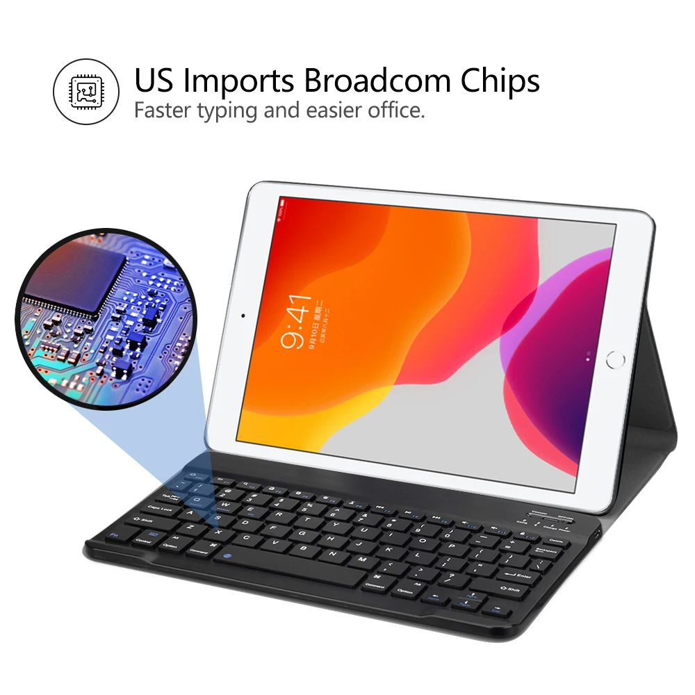 Беспроводная Bluetooth клавиатура чехол для ipad 7th 10,2 чехол смарт-Обложка для планшета для ipad 10,2 с держателем карандаша