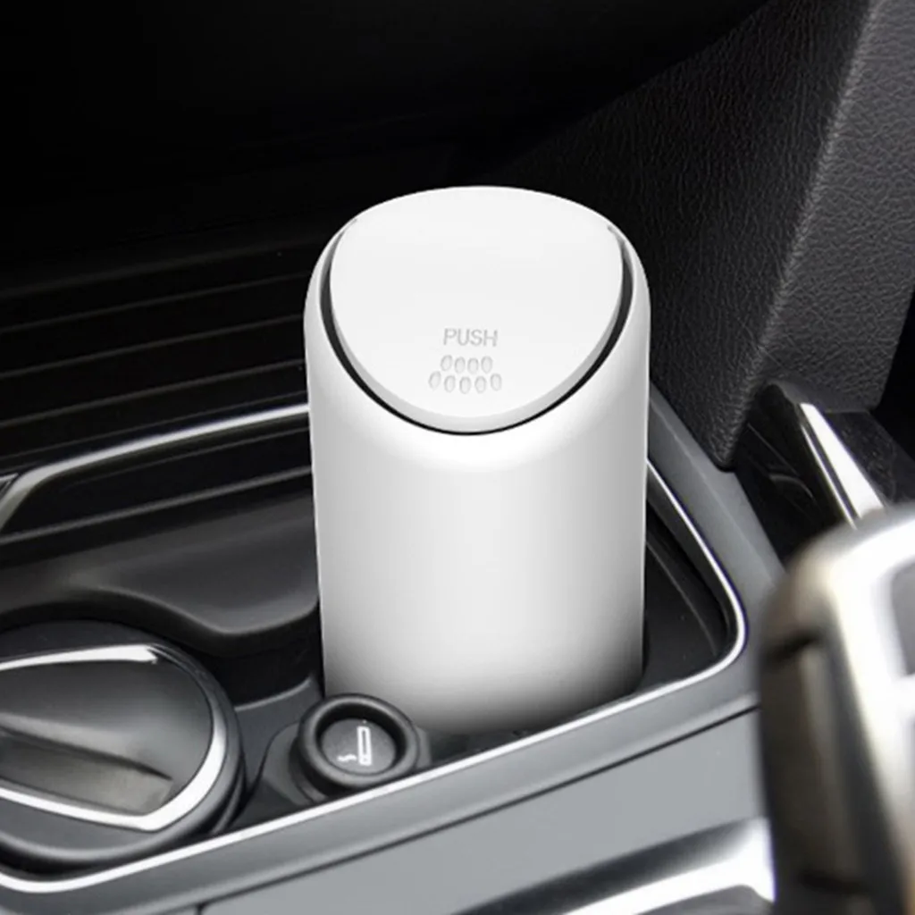 

Vehicle Car Garbage Bucket Rubbish Trash Bin Can House Dustbin Black And White Dustbin Box Case Silicone+ ABS #YL1