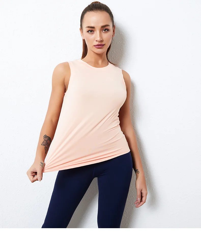 Slim Sleeveless Yoga shirt Quick dry O collar Gym clothing Summer 2021 Fitness vest Women Tanks Running Exercise Crop top