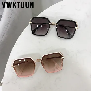 

VWKTUUN Luxury Sunglasses Women Vintage Oversized Sunglasses Metal Frame Glasses UV400 Points Traveling Driving Sunglasses