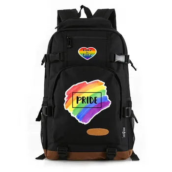

2020 The Newest Lgbt Rainbow Backpack College Students Bags Travel Camping Black Casual Sport for Women Men Bag