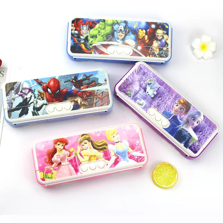 

XY-1850 Cartoon Multi-functional Double Layer Pencil Box Gift Direct Selling Stationery Box GIRL'S And BOY'S Plastic Pen Box