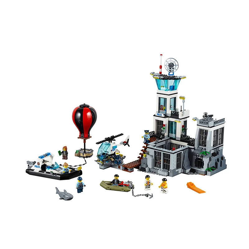 

815pcs Building Blocks Bricks 82006 Compatible with Legoingly 02006 Genuine City Series The Prison Island 60130 Educational Toys