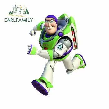 

EARLFAMILY 13cm x 9.4cm Cartoon Car Stickers and Decals for Running Buzz Lightyear Vinyl Laptop Refrigerator VAN ATV Car Wrap