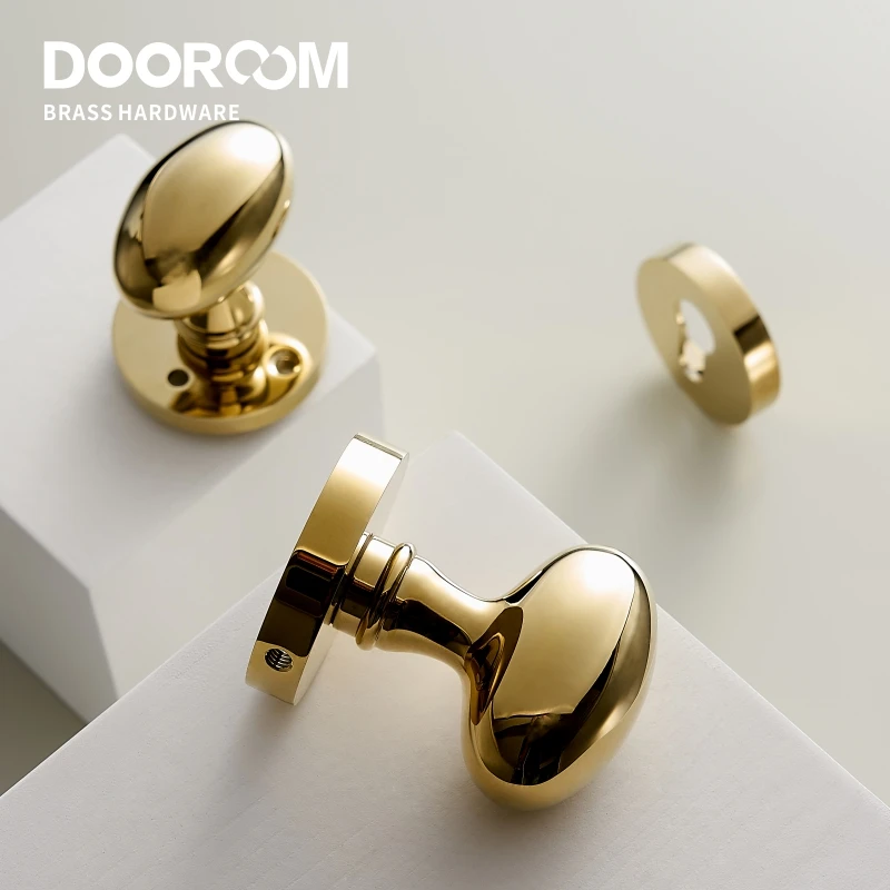 Dooroom Set serratura in ottone moderno lucido PVD oro interno camera da letto bagno manichino Privacy passaggio Set leva nascosta