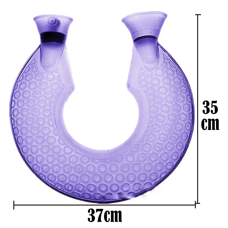 light perple 1400 мл бутылка для горячей воды u-типа Прозрачная ПВХ защита шеи грелка медицинский класс высокой плотности промывка воды Прозрачный - Цвет: light perple