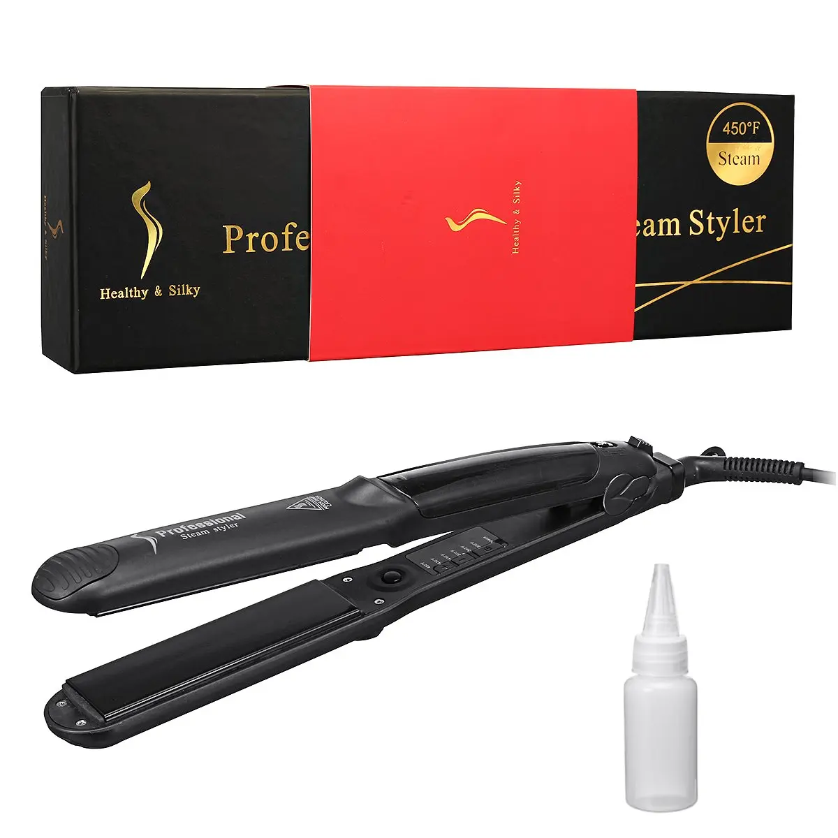 

Professional Steam Hair Straightener Curling Styling Tool Ceramic Hair Flat Iron Seam Hair Straightening Iron 6 Level Adjustable