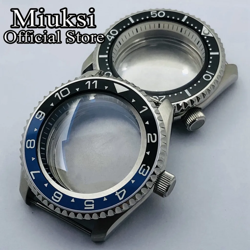 Miuksi 42mm prata assista caso cúpula safira