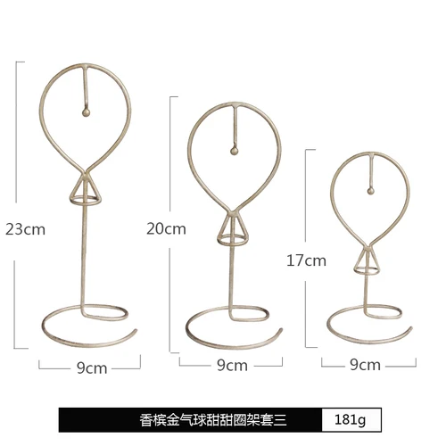 Champagne 3Pcs Set New Donuts Display Racks Donut Display Stand Sets for Wedding Birthday Kids Party Decor Doughnut Holder Tableware Dessert Plates - Цвет: Champagne 3Pcs Set