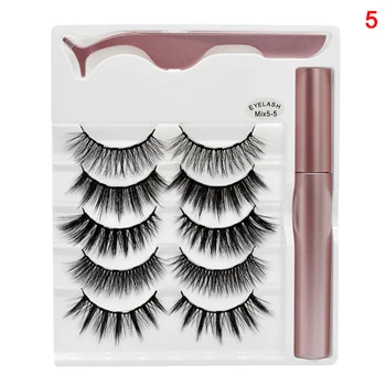 

Hot 5 Pairs Magnetic Mixed False Eyelashes Magnetic Liquid Eyeliner Tweezer Set CNT 66