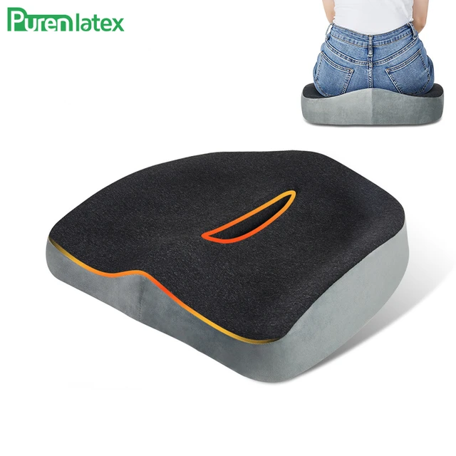 PurenLatex Memory Foam Cushion for Office Chair Orthopedic Seat Cushion  Hemorrhoid Treat Wheelchair Cushion Relief Coccyx Pain - AliExpress