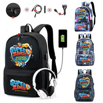 

Superzings Backpacks for School Bags Student Canvas Anti-theft USB Charging Plecak Mochila Sac A DosWaterproof Bags Hip Hop
