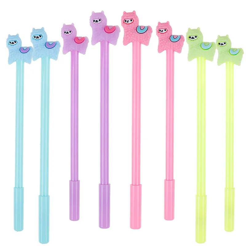 

28 Pieces Cartoon Llama Pen Cute Alpaca Gel Pen,4 Colors for School Office Supplies Kids Gifts, Black Ink, 0.5Mm Ball Point