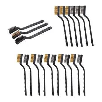 

7 inch Brass Stainless Steel Nylon Brush Cleaning Polishing Brushes Set