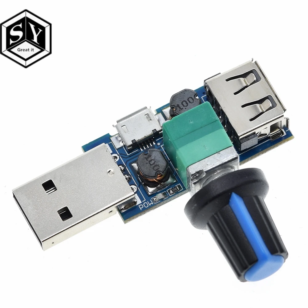 DC 4V 12V 5W XY FS USB вентилятор бесступенчатый регулятор скорости вентилятора