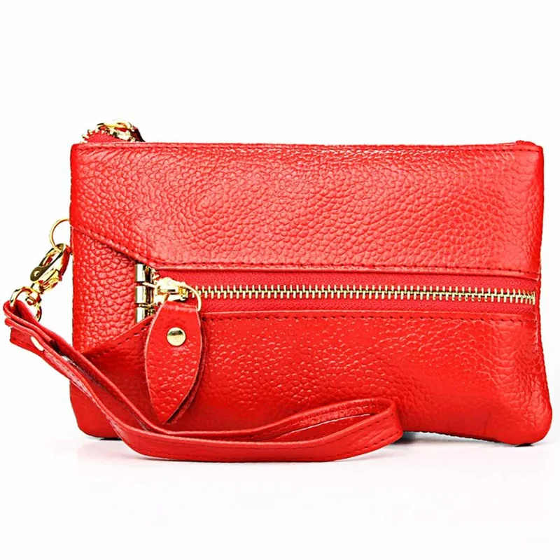 Genuine Leather Women Key Holder Organizer Fashion Car Key Wallet High Quality Housekeeper Multifunction Key Case Mini Bag - Цвет: CB1186RD