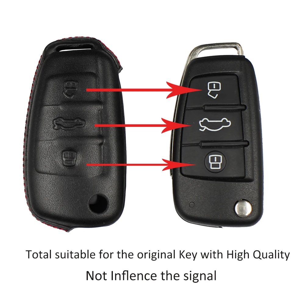 Кожаный раскладной чехол OkeyTech для автомобильного ключа Audi Q3 Q5 Q7 A1 A3 A4 R8 A6 A6L TT C5 C6 B5