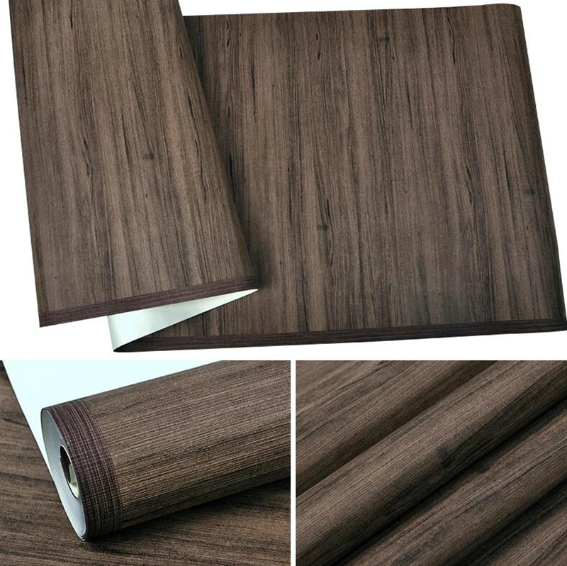 Простой деревянный узор в полоску обои коричневый бежевый классический рулон бумаги имитация деревянное домашнее украшение - Цвет: P02701