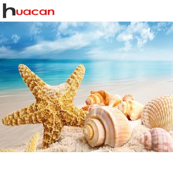 

Huacan 5D DIY Diamond Painting Full Square Seaside Diamond Embroidery Mosaic Landscape Art Decorations Home