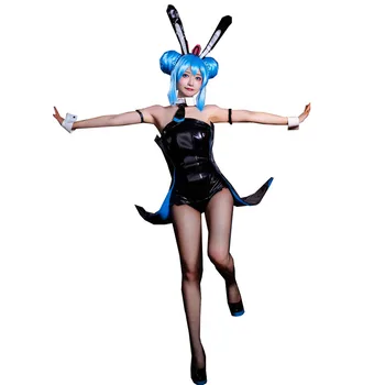 

Vocaloid Miku Cosplay Costume Miku Bunny Girl Cosplay Sexy Jumpsuit V Hatsune Miku Women Costume Black Rompers Suit