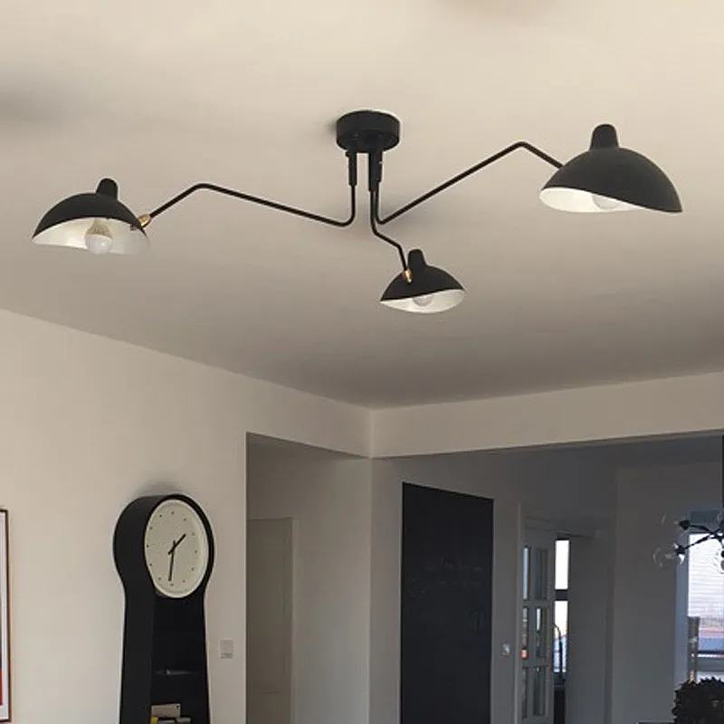 Современный потолочный светильник Serge Mouille, простой светодиодный потолочный светильник в стиле ретро, промышленный светильник для дома, гостиной, спальни, освещение - Body Color: 3 heads chandelier