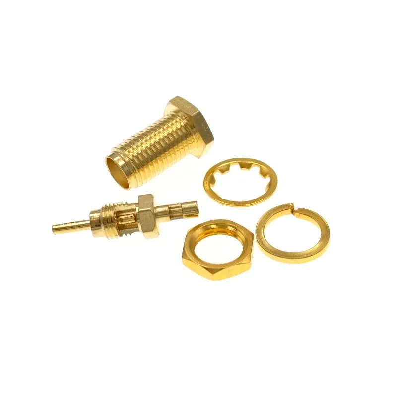 SMA female nut bulkhead solder for 0.81mm 1.13mm MHF1 MHF4 cable adapter RF connector (1)