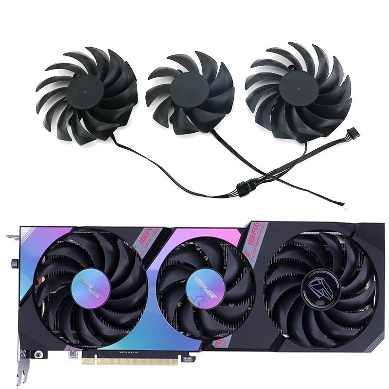 Ventola Di Raffreddamento 3Pcs 75Mm 4Pin Rtx3060 Gpu Ventola Per Igame Geforce Rtx 3060 Ti Ultra Oc Rtx3070 Ti Rtx 3080 Ti Advanced Rtx 3070 Ti