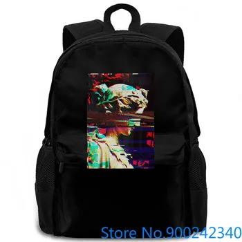 

Ro Statue Glitch Art Blurred Aesthetic Black Printed Hip Hop women men backpack laptop travel school adult student