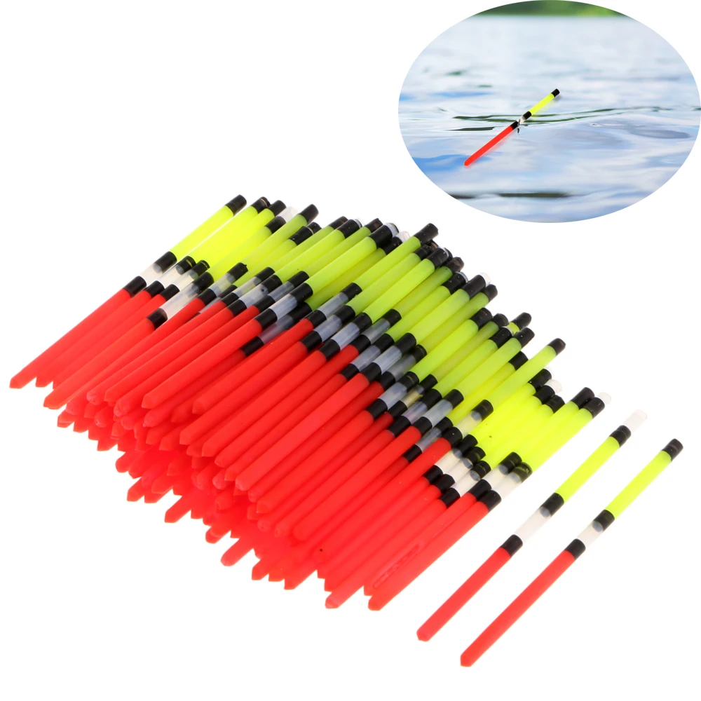 100Pcs Plastic Long Tail Vert Fishing Float Floating Stick Tube Sports Fishing Float Tube For Fishing Accessories