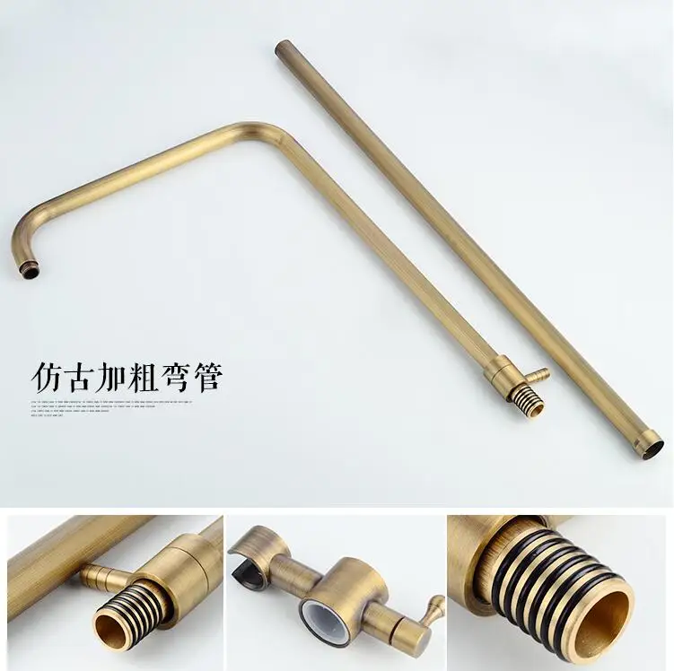 Vidric Europe style Bath& Shower Faucet high quality brass Antique Bronze wall mounted shower faucet set with rainfall shower h