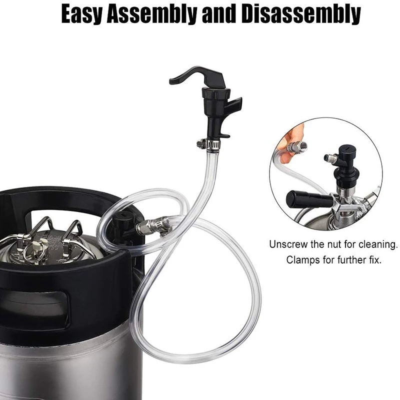 Ball Lock Beer Line Assembly,20 inch Beer Line with Picnic Tap Faucet and Ball Lock Disconnect Homebrew Keg for Cornelius Keg Wi