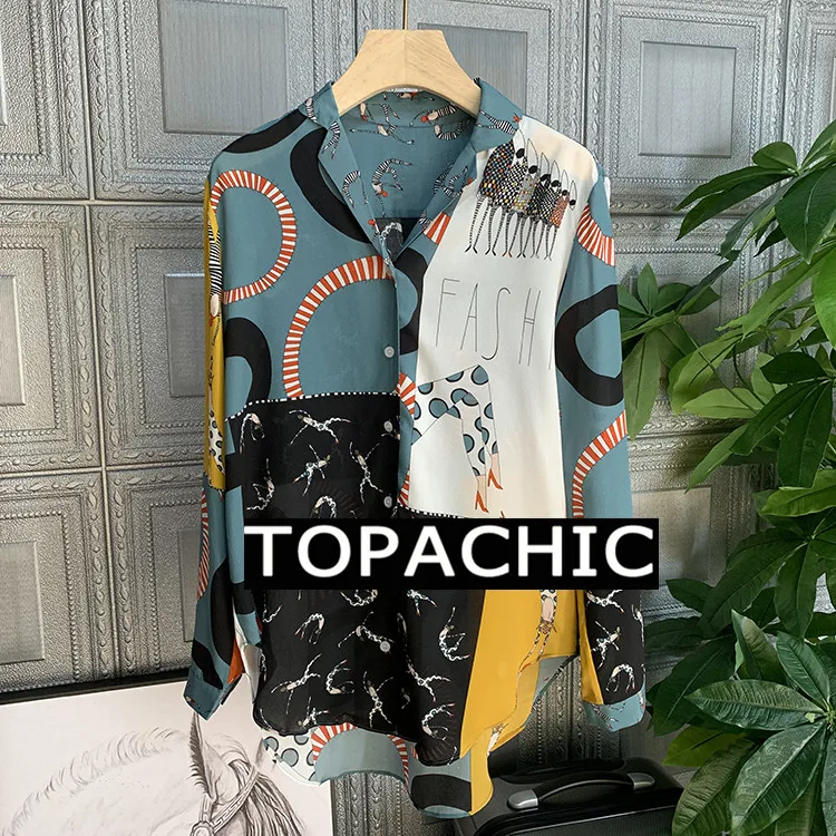 As picture 12,17 шелковая женская рубашка с длинным рукавом Новая модная Элегантная блузка с v-образным вырезом контрастного цвета - Цвет: As picture