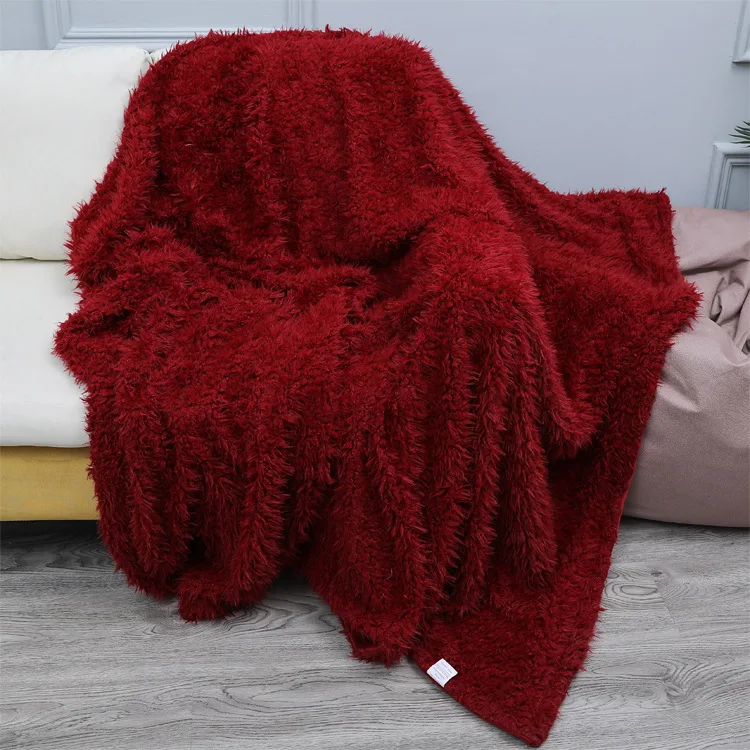 Супер мягкое одеяло длинное бархатное одеяло PV бархатное одеяло теплое элегантное уютное одеяло кровать диван одеяло s подарок - Цвет: Бургундия