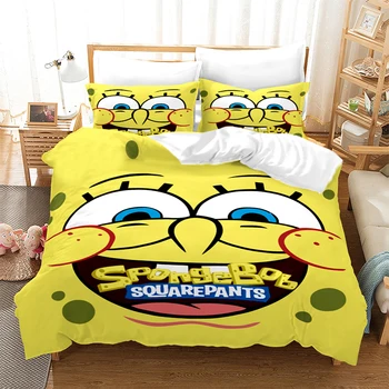 

Catoon SpongeBob SquarePants Duvet Cover Set Comforter Bedding Set for Kids Full Queen King Size Bed Set 3D Quilt Bed Cover Cute