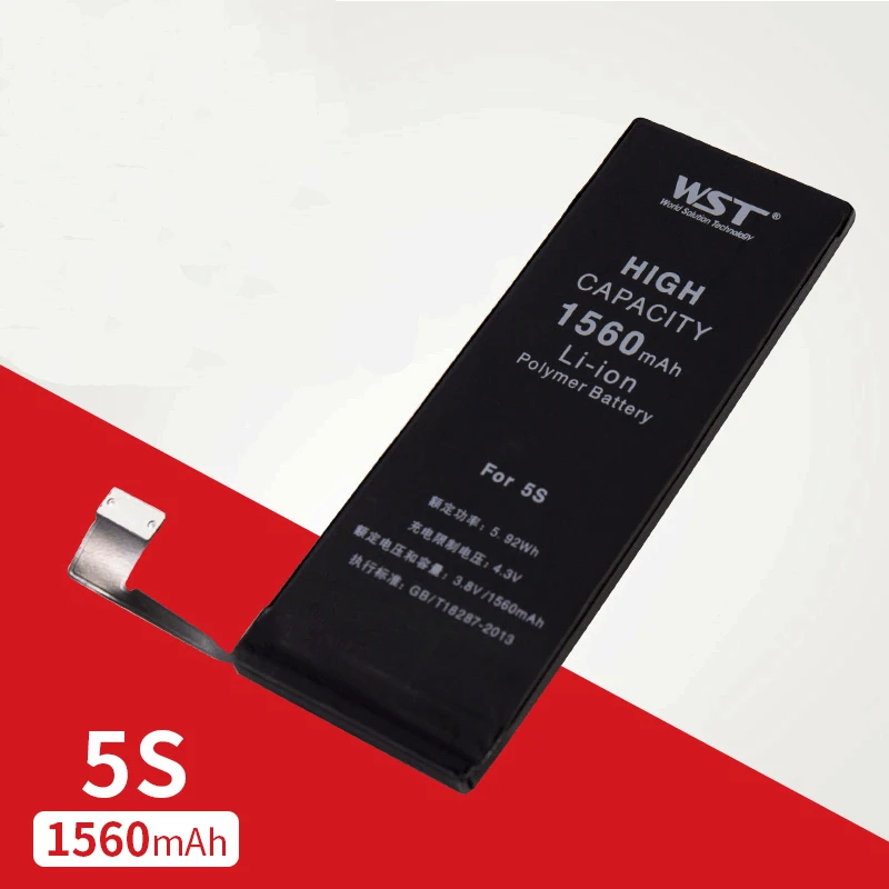 

Replacement Phone Battery 1440mAh for iPhone 5 1560mAh for iPhone 5s Rechargeable Backup Lithium Ion Phone Battery with Tool Kit