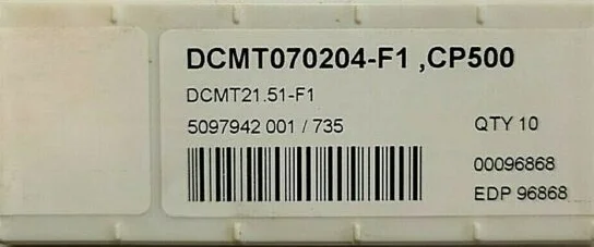 Оригинальная карбидная Вставка 10 шт. DCMT070204-F1 CP500 | Обустройство дома