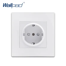 ЕС немецкая розетка Wallpad роскошная белая настенная электрическая розетка розетки панель ПК