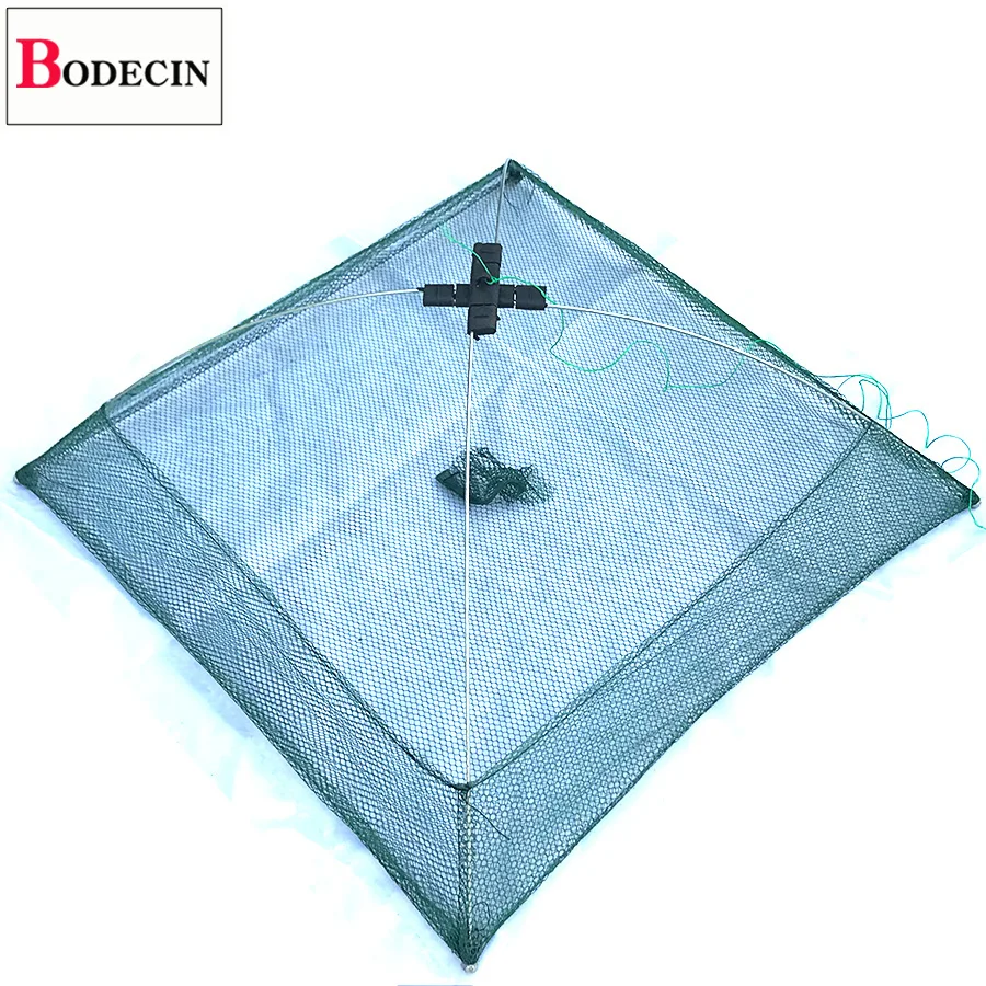

60*60CM/80*80CM Square Casting Network For Fishing Net/Tackle/Cage Crayfish Catcher Cast/Landing/Mesh Net Fish/Crab Trap Folding