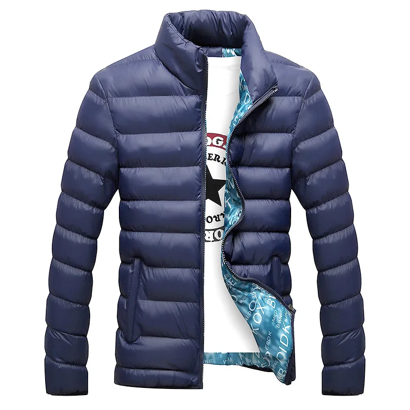 Winter Jacket Men New Cotton Padded Thick Jackets Parka Slim Fit Long Sleeve Clothing Warm Coats