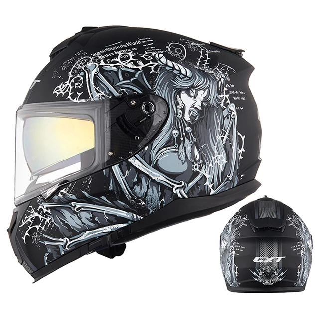 Black Red Motorcycle Helmet Motorbike 