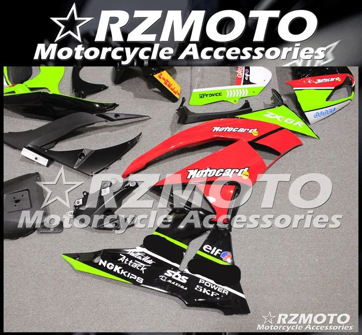 Мотоциклетный обтекатель abs Подходит для Kawasaki ZX6R 636 599 ZX-6R 2009 2010 2011 2012 корпусные детали пресс-форм Магазин № 0301