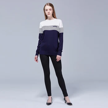 

Patchwork Loose Ladies Casual Sweater Women Long Sleeve Tops Warm Jumpers Outwear Women Clothes 2019