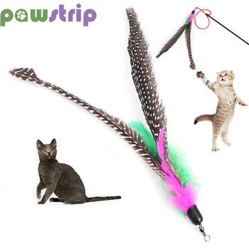

1pc Pet Cat Toy Colorful Feather Refills Replacement Head For Cat Catcher Teaser Stick Pole Toy Pets Kitten Jumping Training Toy